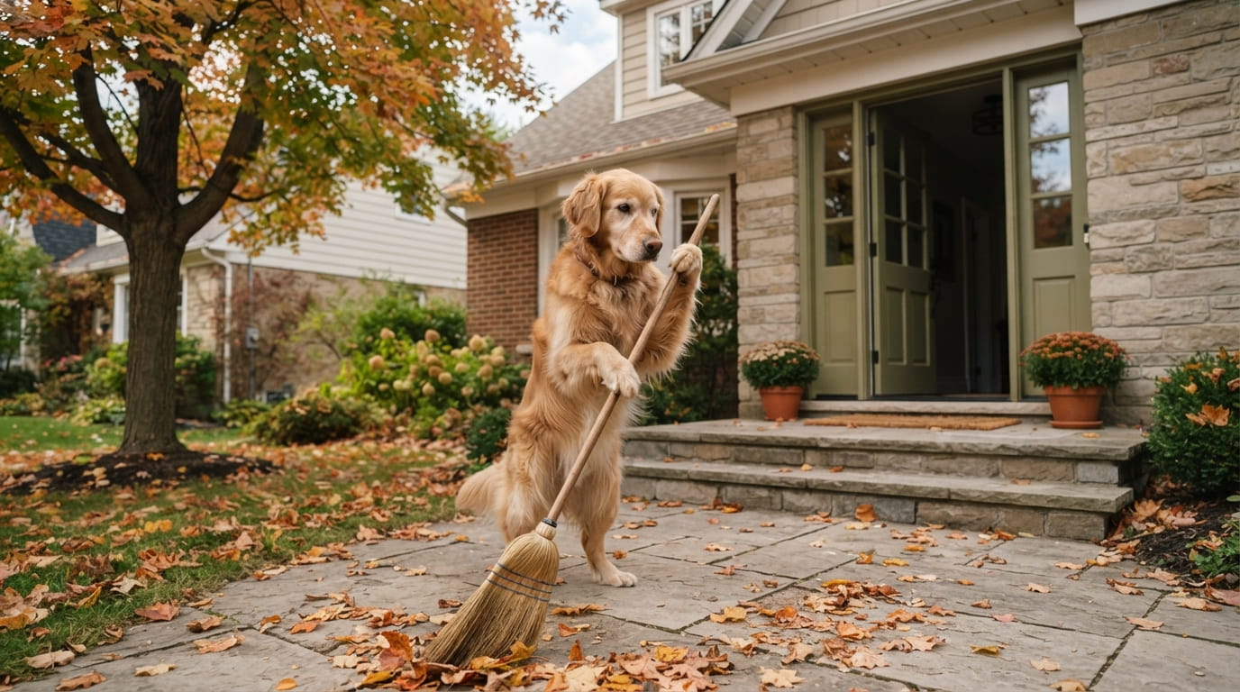 The Leaf-Sweeping Pup