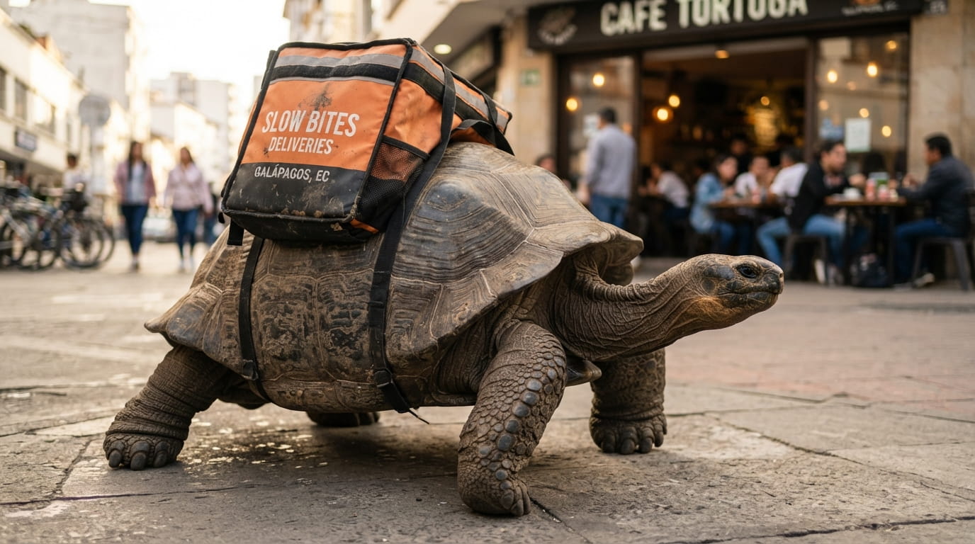 Giant Galápagos Tortoise Delivery Driver