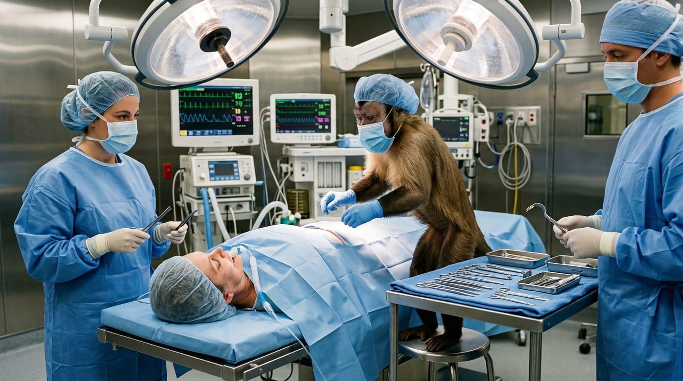 Monkey Surgeon’s Missing Tool